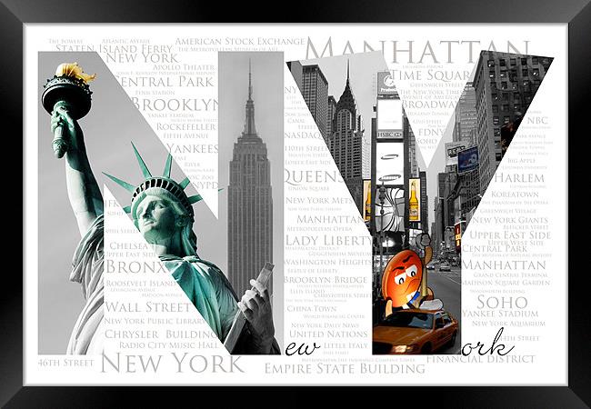 NY - Best of Big Apple Framed Print by Thomas Stroehle