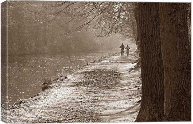Canalside recreation Canvas Print by Ashley Paddon