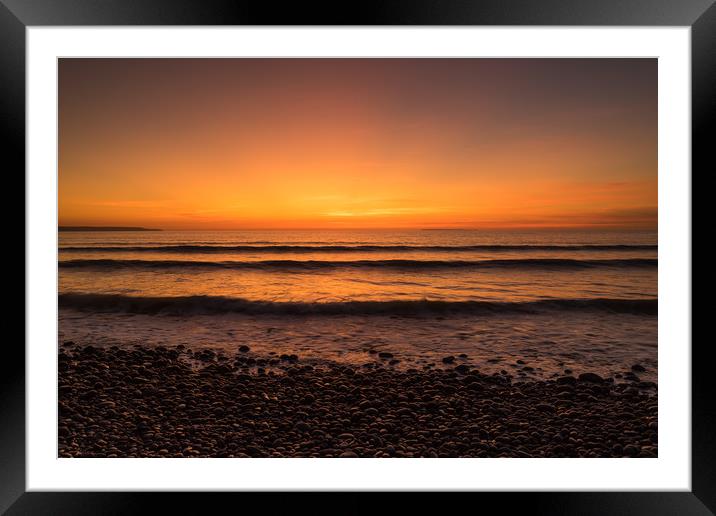 Westward Ho sunset waves Framed Mounted Print by Tony Twyman