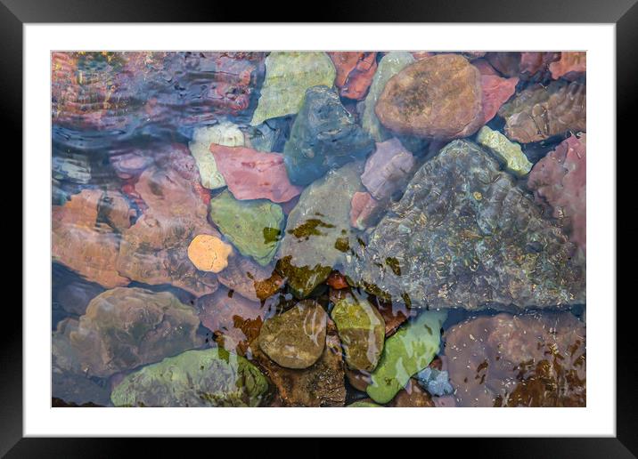 Stones under water Framed Mounted Print by Brenda Belcher