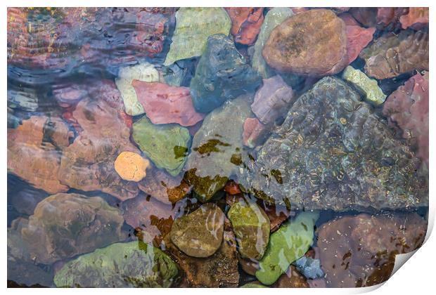 Stones under water Print by Brenda Belcher
