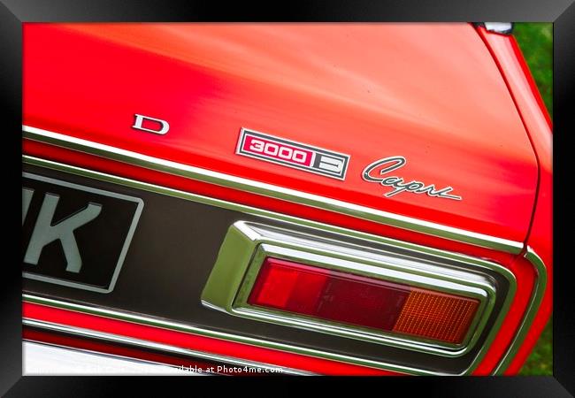 Radiant Red Ford Capri Framed Print by Rob Cole
