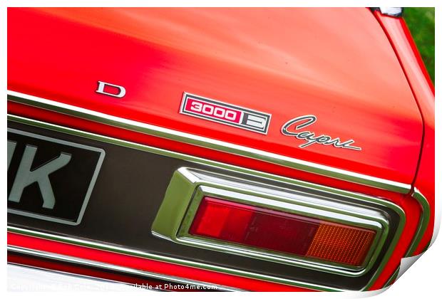 Radiant Red Ford Capri Print by Rob Cole