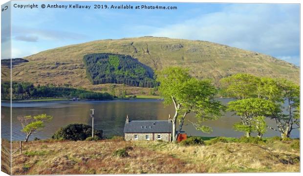            SEAVIEW COTTAGE KINGAIRLOCH             Canvas Print by Anthony Kellaway