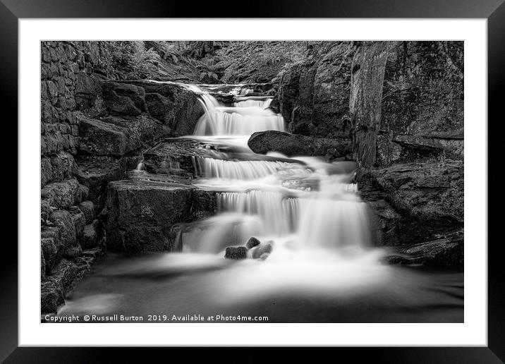 Lumsdale Mill lower falls Framed Mounted Print by Russell Burton