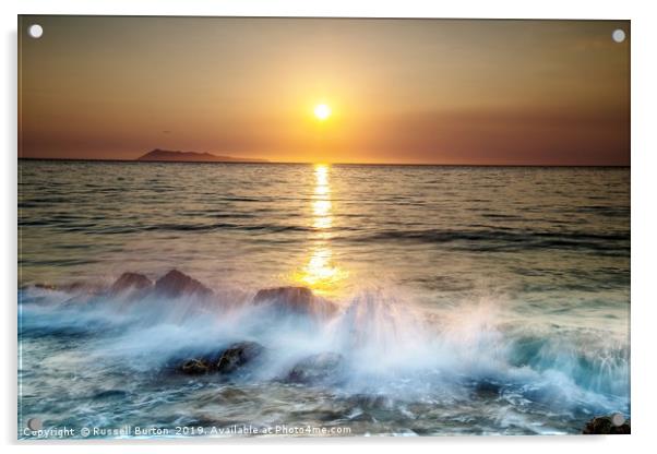 Logas beach, Corfu Acrylic by Russell Burton