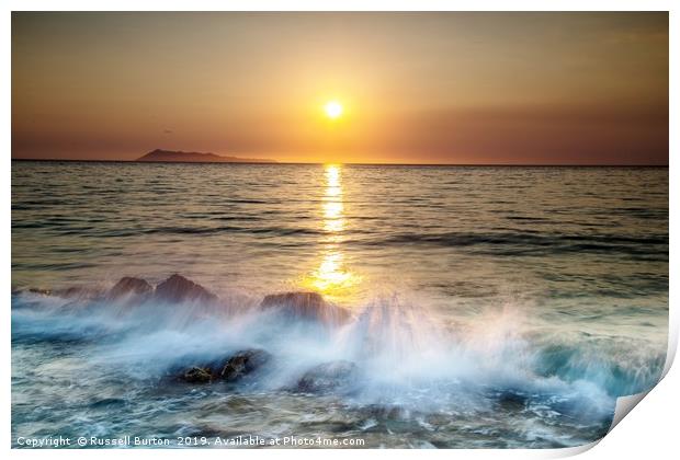 Logas beach, Corfu Print by Russell Burton