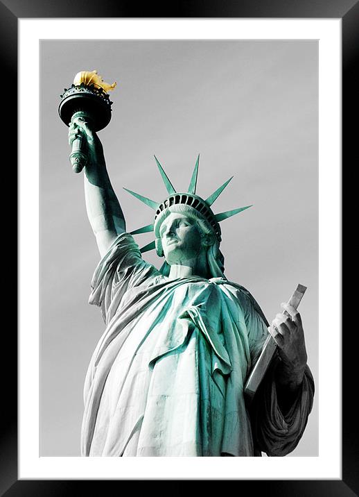 Lady Liberty Framed Mounted Print by Thomas Stroehle