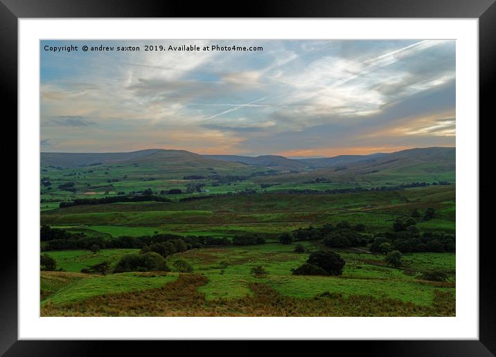 DALES SUNSET Framed Mounted Print by andrew saxton