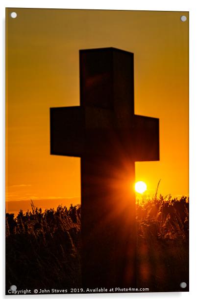 A cross at sunset Acrylic by John Stoves