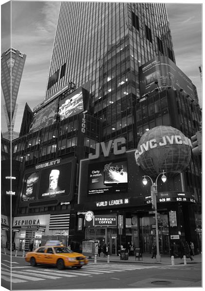 Time Square with NY Cab Canvas Print by Thomas Stroehle