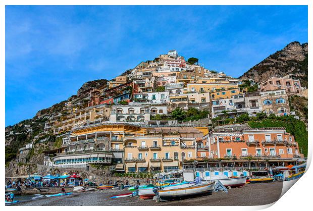 Positano from the Beach Print by Darryl Brooks