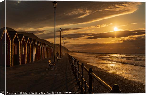 Saltburn Sunset Beach View.  Canvas Print by John Stoves