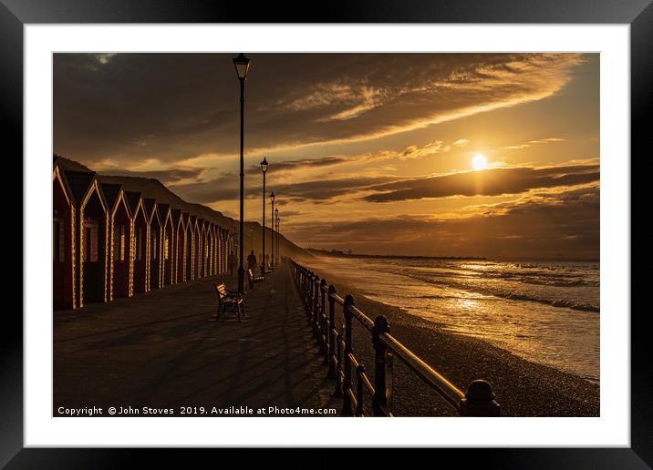Saltburn Sunset Beach View.  Framed Mounted Print by John Stoves