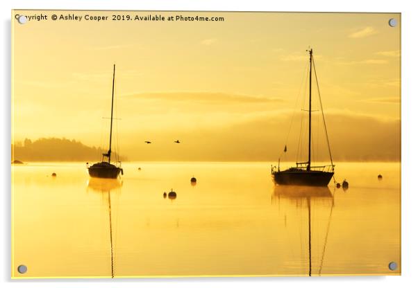 Yacht sunrise. Acrylic by Ashley Cooper