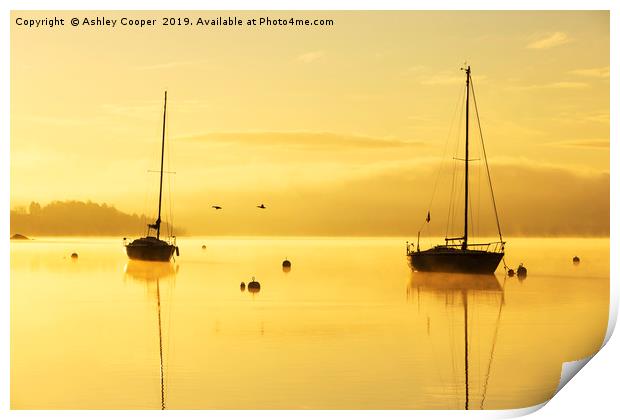 Yacht sunrise. Print by Ashley Cooper