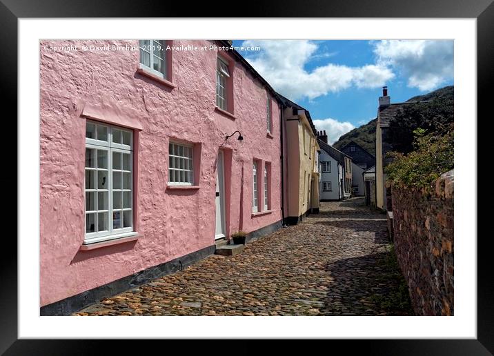Cottages and Cobbles at Boscastle, Cornwall Framed Mounted Print by David Birchall