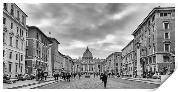 Monochrome Street view St Peters Print by Naylor's Photography