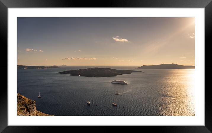 Santorini view from Fira Framed Mounted Print by Naylor's Photography