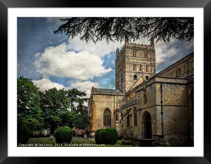 Tewkesbury Abbey Framed Mounted Print by Ian Lewis