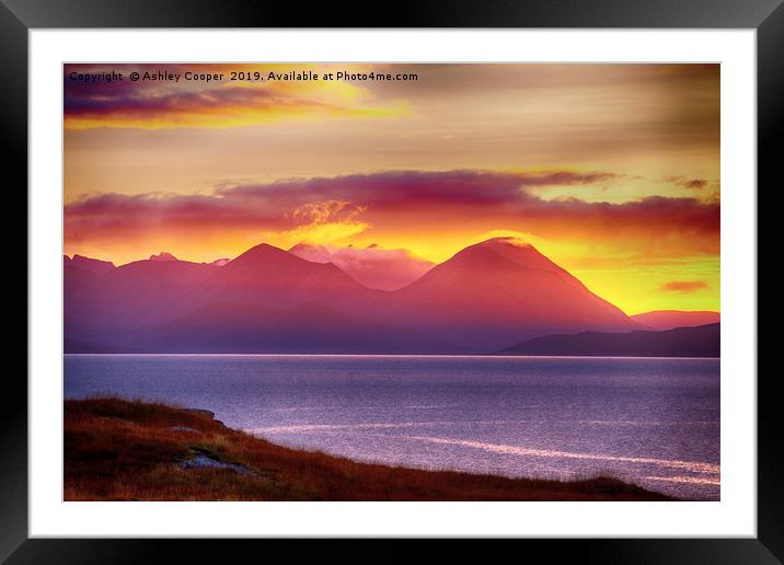 Red Cuillin. Framed Mounted Print by Ashley Cooper