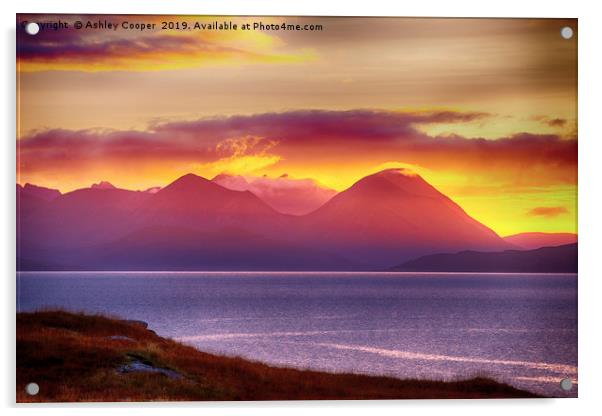 Red Cuillin. Acrylic by Ashley Cooper