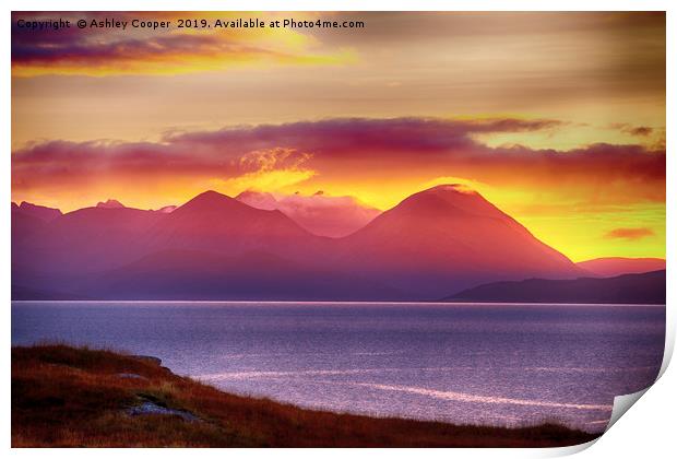 Red Cuillin. Print by Ashley Cooper