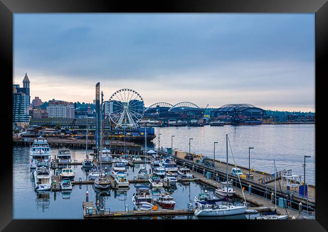 Early Morning on Seattle Waterfront Framed Print by Darryl Brooks
