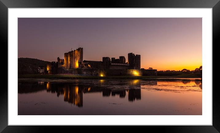 Caerphilly castle  Framed Mounted Print by paul holt