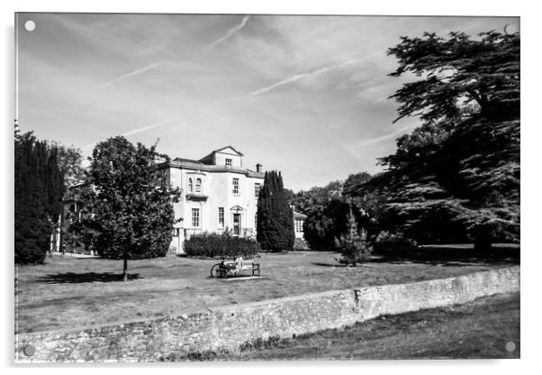 Bury Knowle House in black and white Acrylic by Hayley Jewell