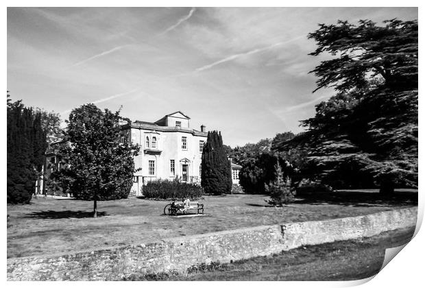 Bury Knowle House in black and white Print by Hayley Jewell