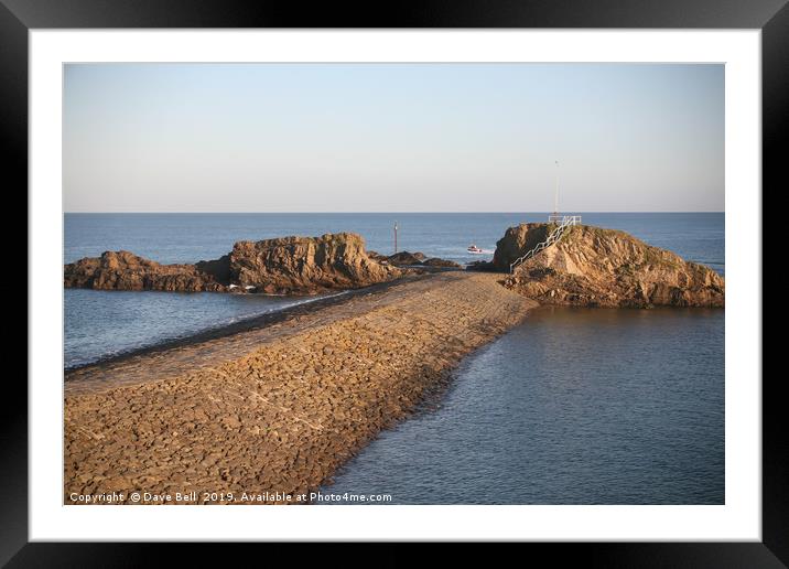 Bude Breakwater Framed Mounted Print by Dave Bell
