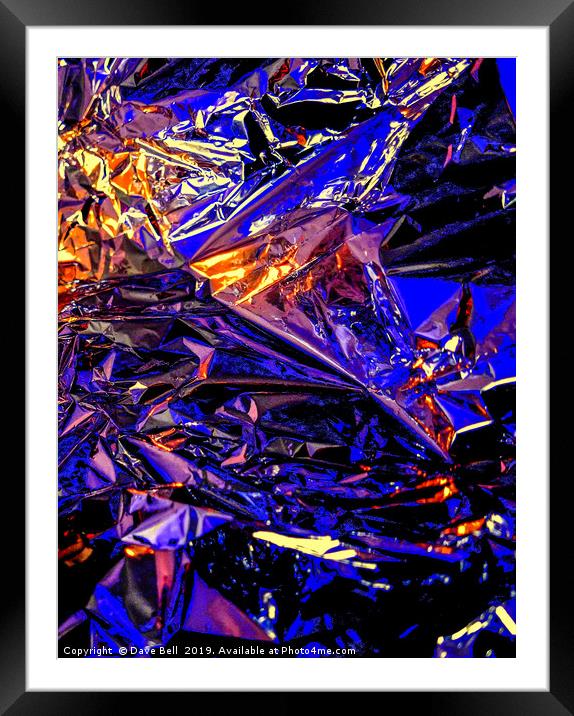Blue and gold  art with lights Framed Mounted Print by Dave Bell