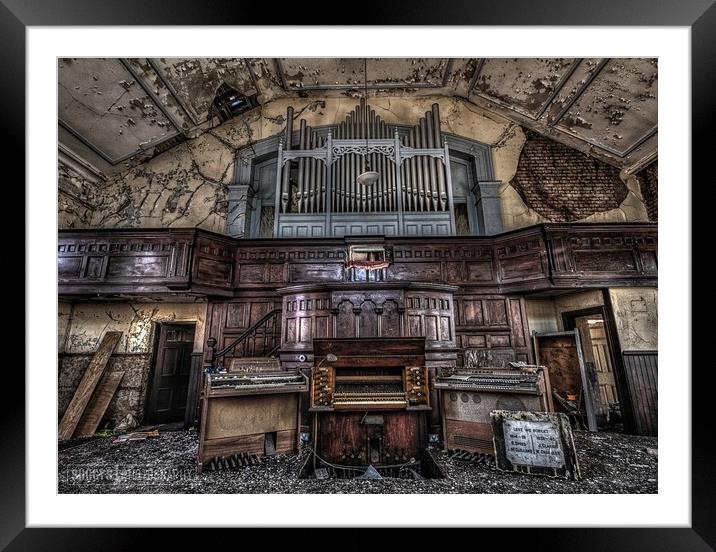 Old abandoned church organ  Framed Mounted Print by simon sugden