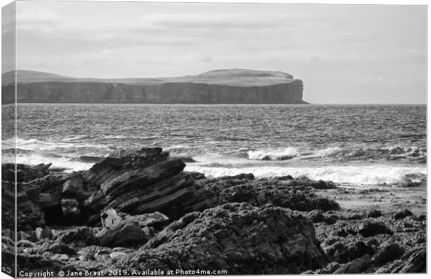 Dunnet Head in Caithness Canvas Print by Jane Braat