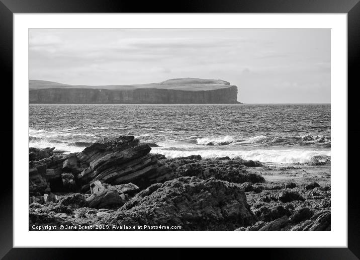 Dunnet Head in Caithness Framed Mounted Print by Jane Braat