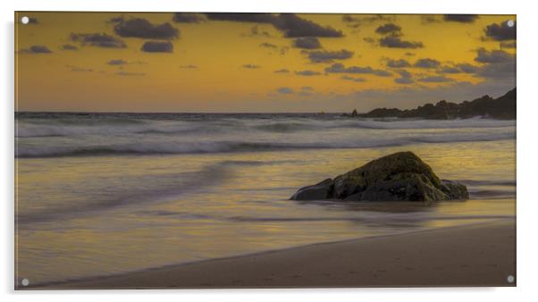 Sunrise over St Ives bay Acrylic by Steve Mantell