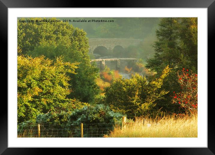 MISTY BRIDGE Framed Mounted Print by andrew saxton