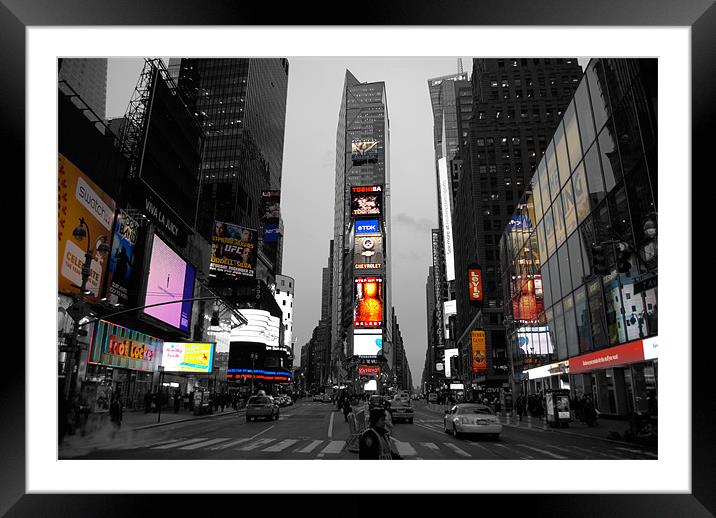 Time Square NY Framed Mounted Print by Thomas Stroehle