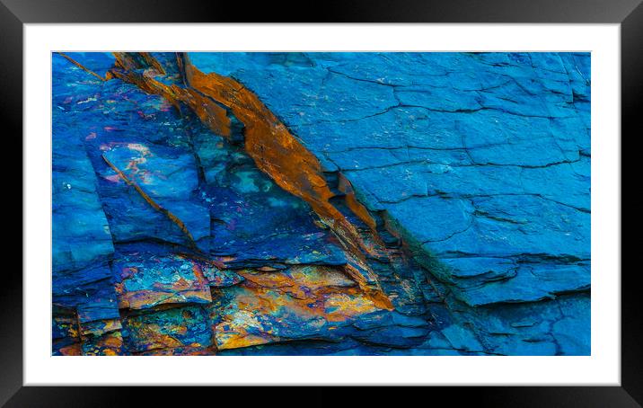 Rock Colorful Fault Framed Mounted Print by Dave Bell