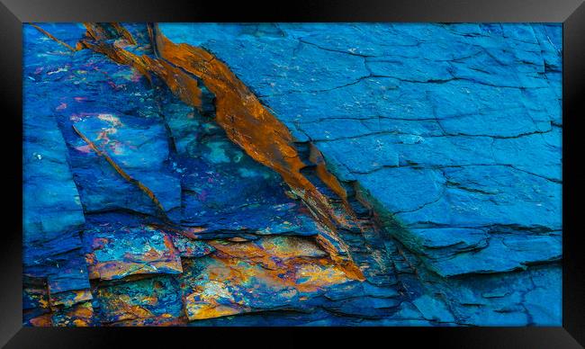 Rock Colorful Fault Framed Print by Dave Bell