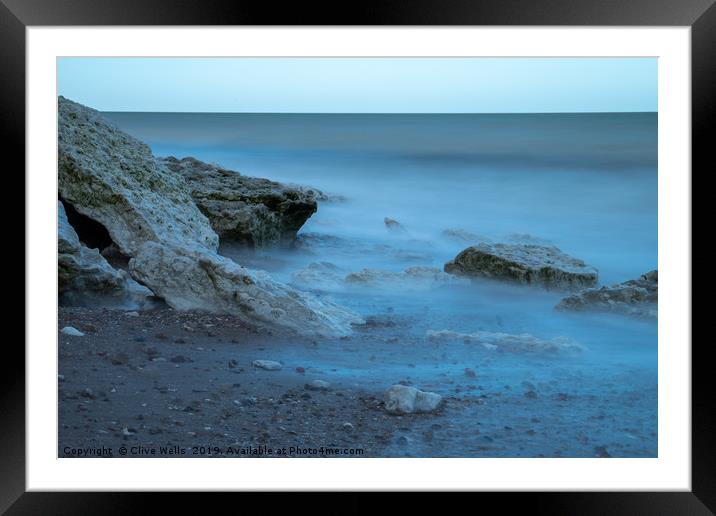 Sea turned to mist at Hunstanton, Norfolk Framed Mounted Print by Clive Wells