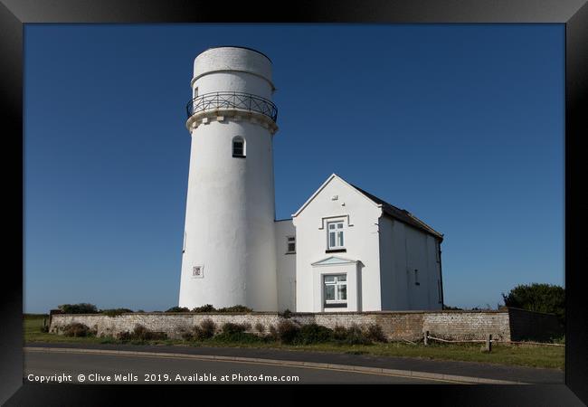 Old Hunstanton Lighthouse in West Norfolk Framed Print by Clive Wells