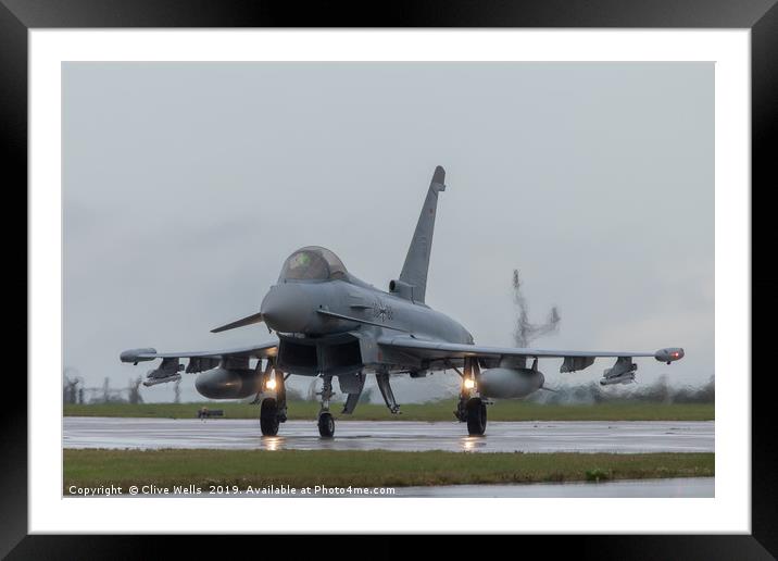 German Ef2000 Eurofighter Typhoon at RAF Waddingto Framed Mounted Print by Clive Wells