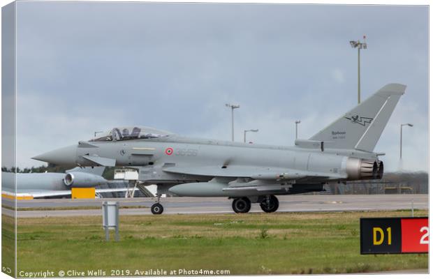 Itailian Eurofigher Typhoon (EF2000) at Waddington Canvas Print by Clive Wells