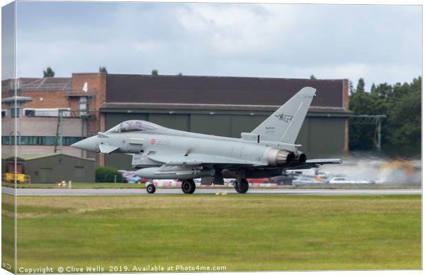Itailian Eurofigher Typhoon (EF2000) at Waddington Canvas Print by Clive Wells