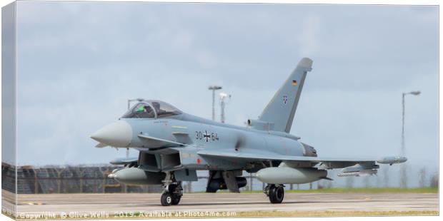 German Ef2000 Eurofighter Typhoon on taxi way Canvas Print by Clive Wells