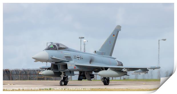 German Ef2000 Eurofighter Typhoon on taxi way Print by Clive Wells