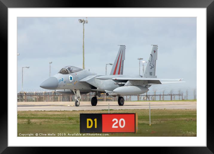 Isreali F-15I on taxi at RAF Waddington Framed Mounted Print by Clive Wells