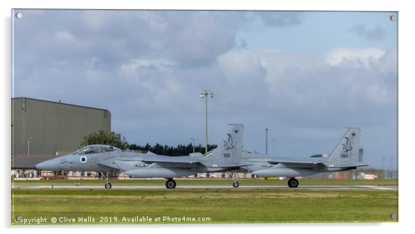 F-15I`s seen at RAF Waddington Acrylic by Clive Wells